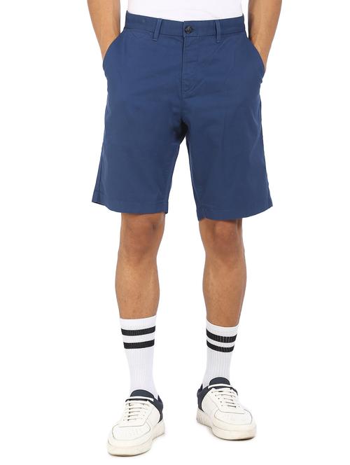 blue solid bermuda shorts - 17930956 - Very Small Image - 1