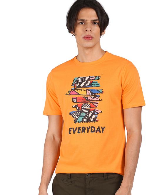 orange printed t-shirt - 17932562 - Very Small Image - 1