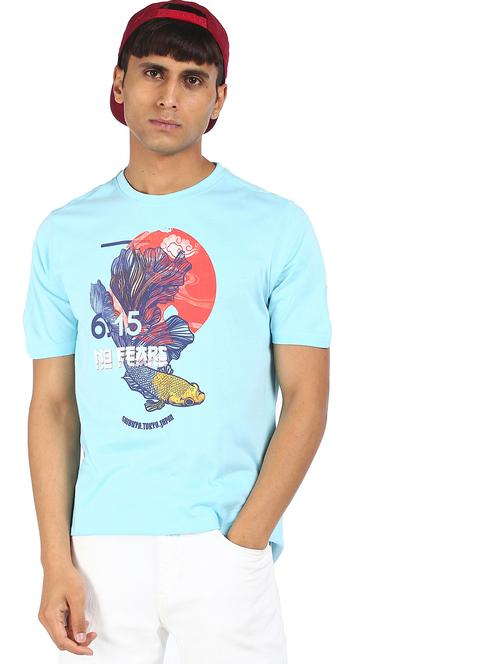 light blue printed t-shirt - 17932576 - Very Small Image - 1