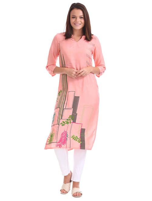 printed straight kurta - 17932755 - Very Small Image - 1