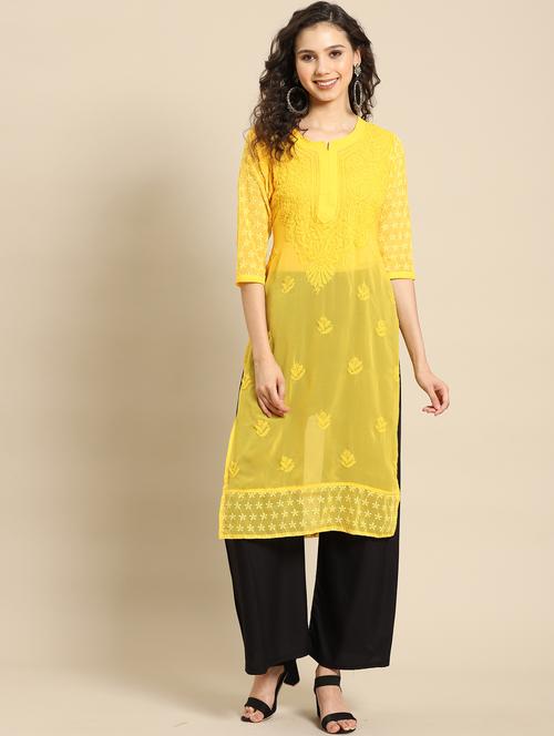 chikankari kurta palazzo set - 17933003 - Very Small Image - 1