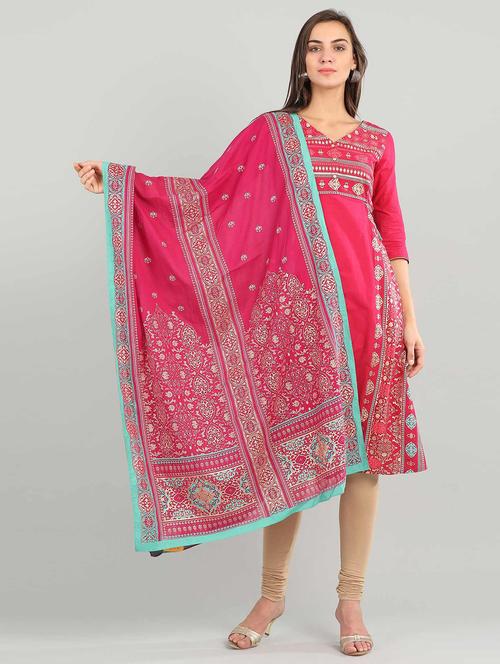 pink cotton dupatta - 17933308 - Very Small Image - 1