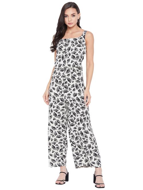square neck printed full leg jumpsuit - 17934004 - Very Small Image - 1
