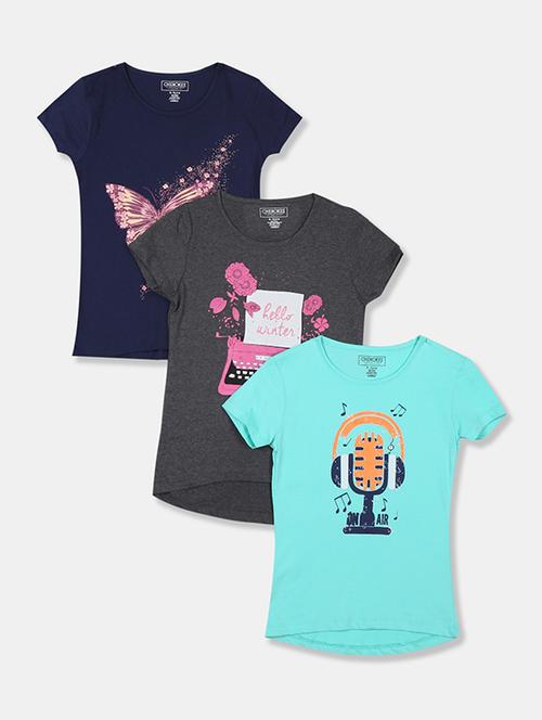 set of 3 multi colored graphic printed regular tee - 17934439 - Very Small Image - 1