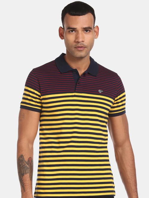 yellow striped polo t-shirt - 17936243 - Very Small Image - 1