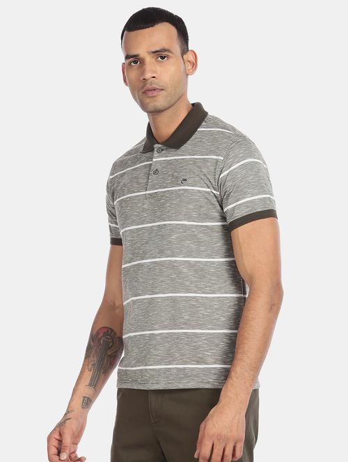 grey striped polo t-shirt - 17936244 - Very Small Image - 1