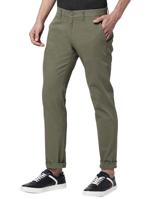 green texture flat front casual trouser - 17936283 - Very Small Image - 1