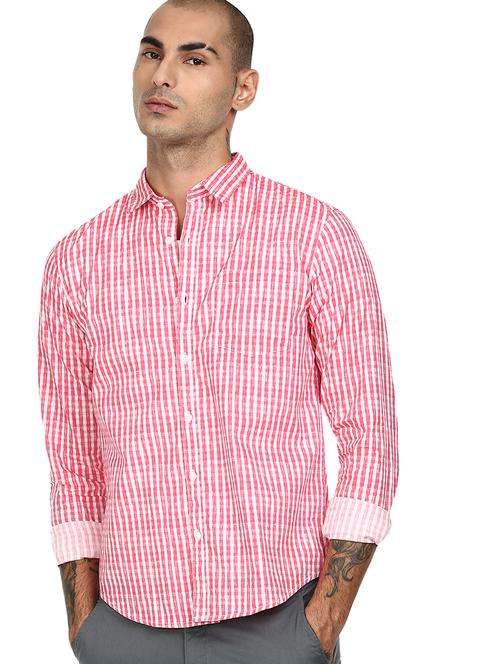 pink checkered casual shirt - 17936345 - Very Small Image - 1
