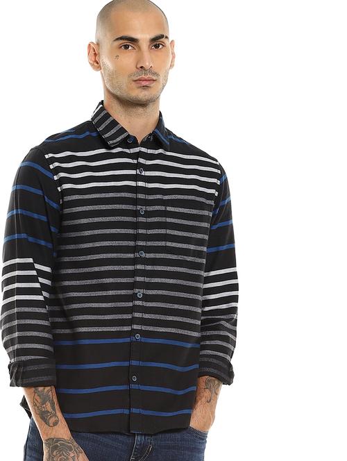 black striped casual shirt - 17936567 - Very Small Image - 1