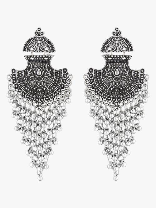 silver plated jhumka - 17937509 - Very Small Image - 1