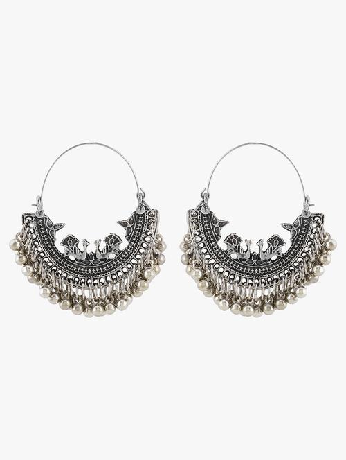 silver plated peacock  chandballi - 17937510 - Very Small Image - 1