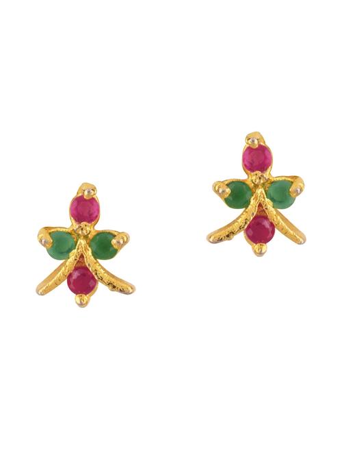 pink crystal studs earring - 17937844 - Very Small Image - 1