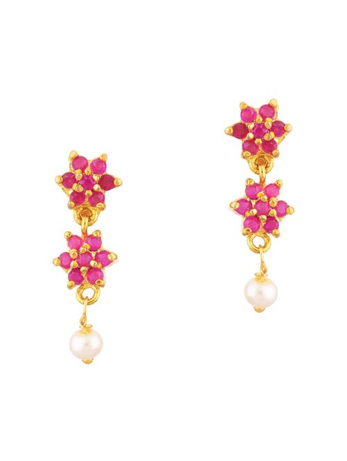 pink crystal studs earring - 17937845 - Very Small Image - 1