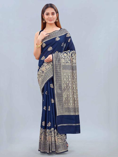 women's banarasi saree with blouse - 17947779 - Very Small Image - 1