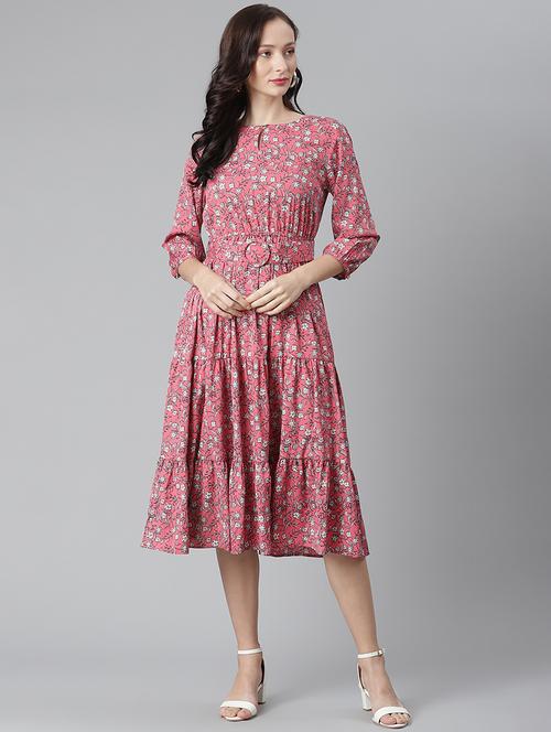 women's tiered dress floral dress - 17948529 - Very Small Image - 1