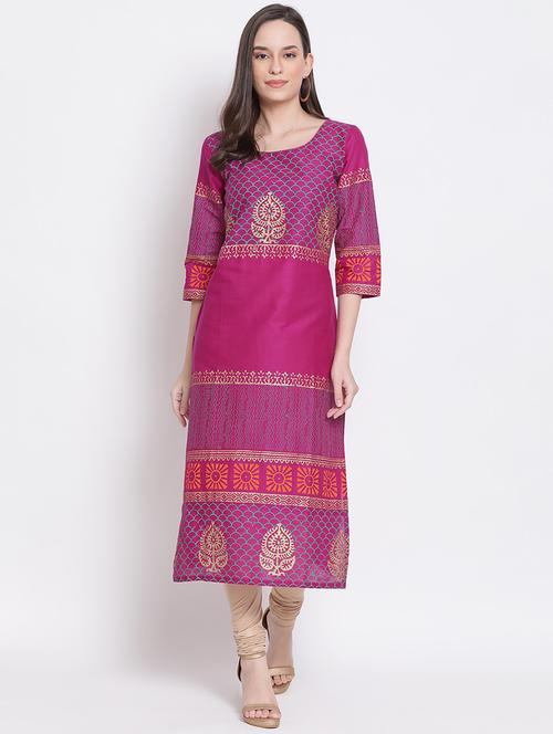 women's straight kurta - 17948953 - Very Small Image - 1