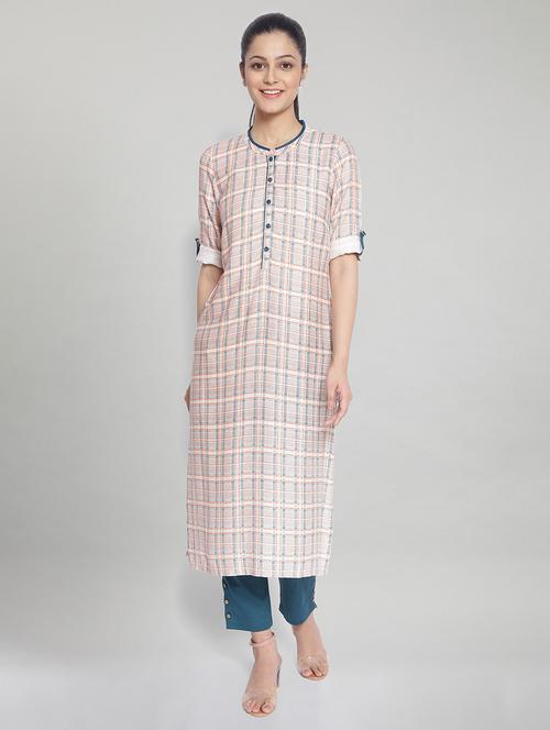 women's straight kurta - 17950028 - Very Small Image - 1