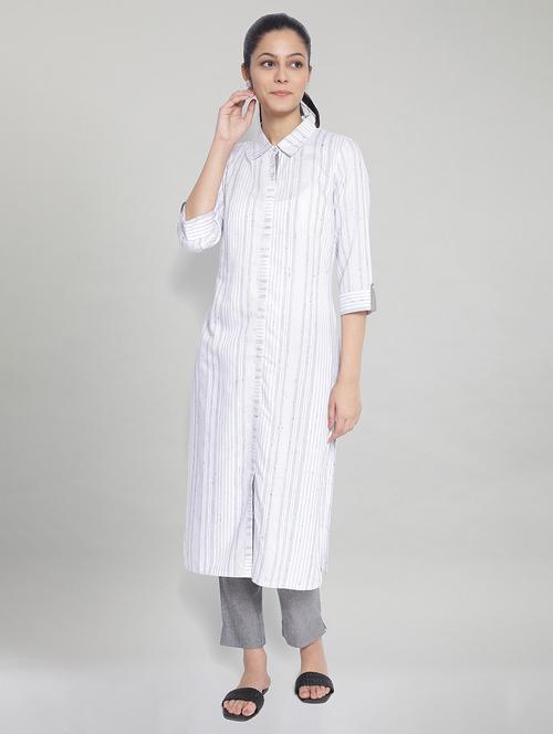 women's straight kurta - 17950030 - Very Small Image - 1