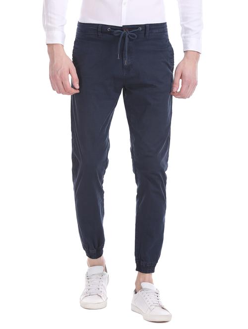 navy blue solid jogger - 17951614 - Very Small Image - 1
