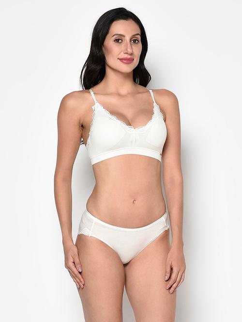 white solid bras and panty set - 17952148 - Very Small Image - 1