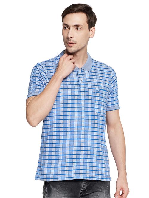 blue checkered polo t-shirt - 17952658 - Very Small Image - 1