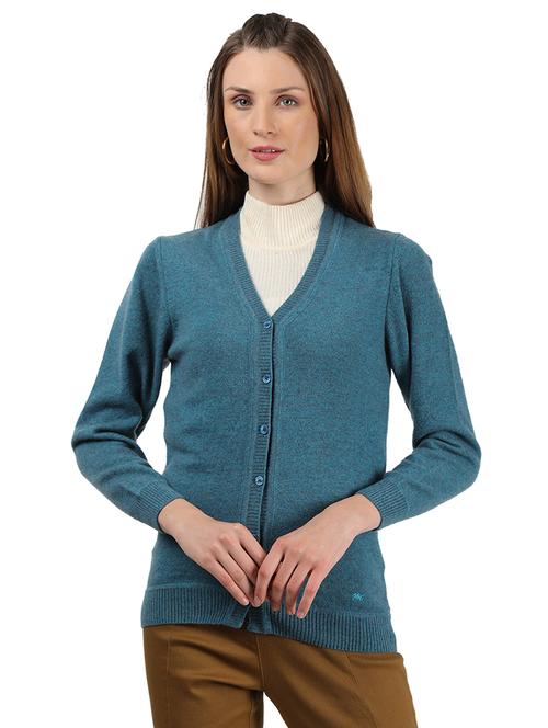 v- neck solid cardigan - 17952981 - Very Small Image - 1