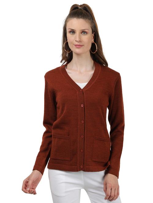v neck solid cardigan - 17952988 - Very Small Image - 1