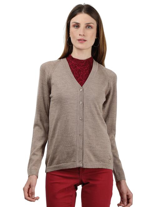 v neck solid cardigan - 17953008 - Very Small Image - 1