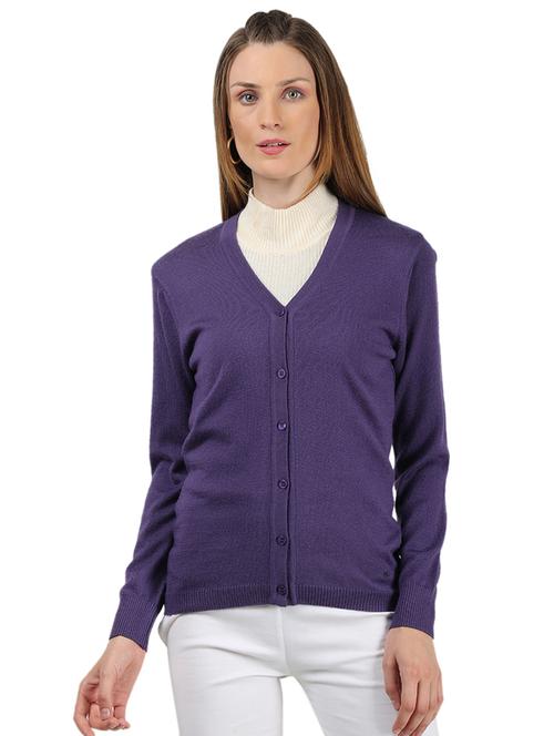 v neck solid cardigan - 17953031 - Very Small Image - 1