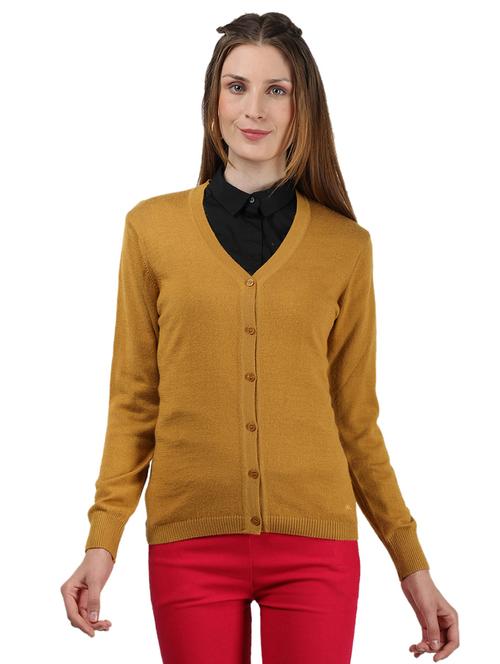 v neck solid cardigan - 17953055 - Very Small Image - 1