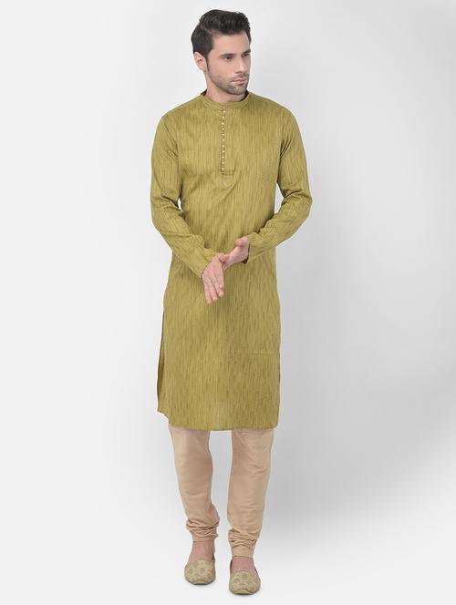 olive green printed long kurta - 17953798 - Very Small Image - 1