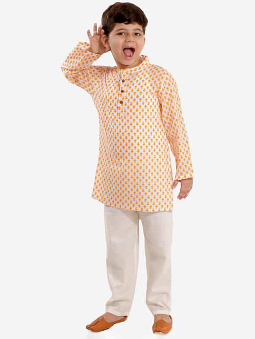yellow printed  kurta set - 17953830 - Very Small Image - 1
