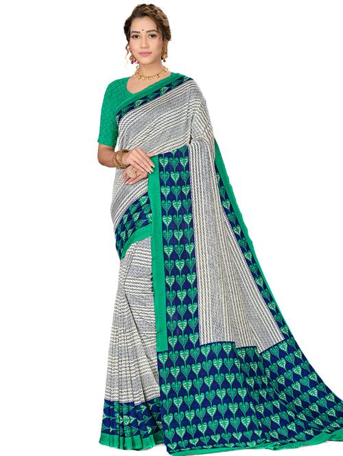 striped printed saree - 17953920 - Very Small Image - 1