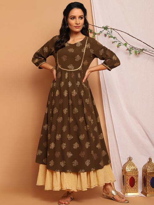 women's flared kurta - 17954746 - Very Small Image - 1