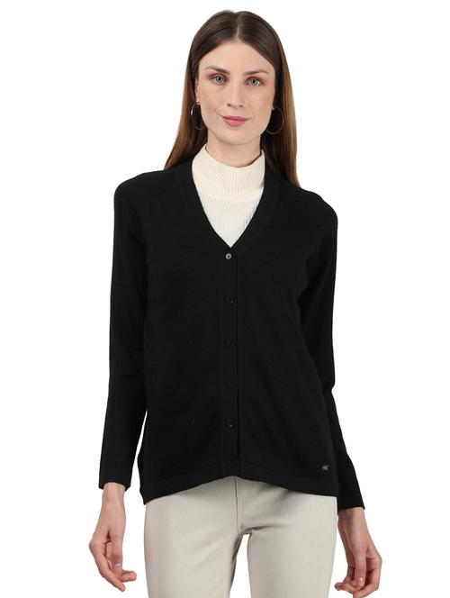 v neck solid cardigan - 17955597 - Very Small Image - 1