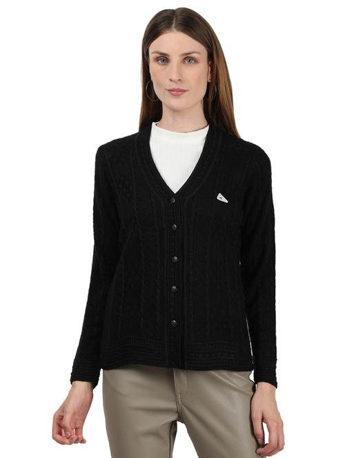 v neck solid cardigan - 17955602 - Very Small Image - 1