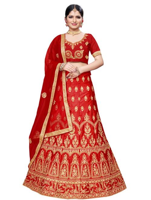 embroidered a-line lehenga - 17955836 - Very Small Image - 1
