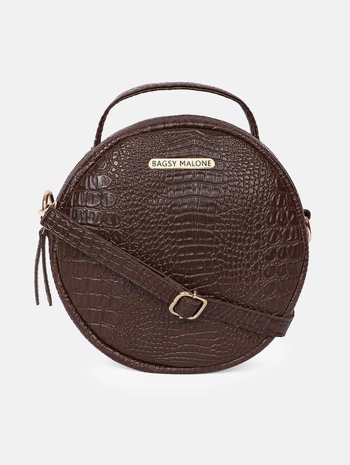 brown leatherette (pu) sling bag - 17957022 - Very Small Image - 1