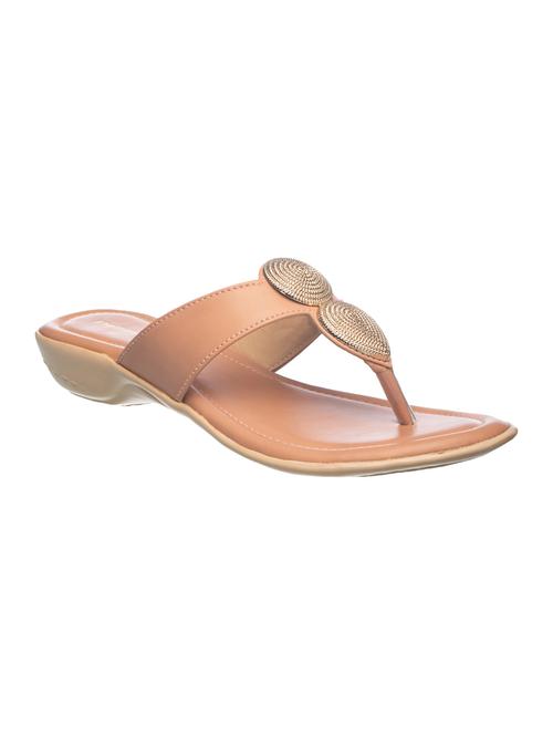 beige synthetic slippers flip flops - 17958368 - Very Small Image - 1