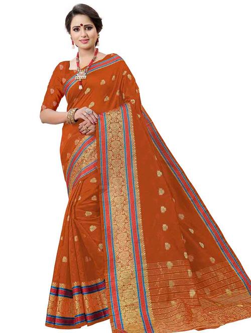 jacquard work woven saree with blouse - 17958711 - Very Small Image - 1