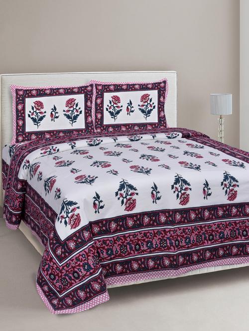 pink floral allure double bedsheet - 17959292 - Very Small Image - 1