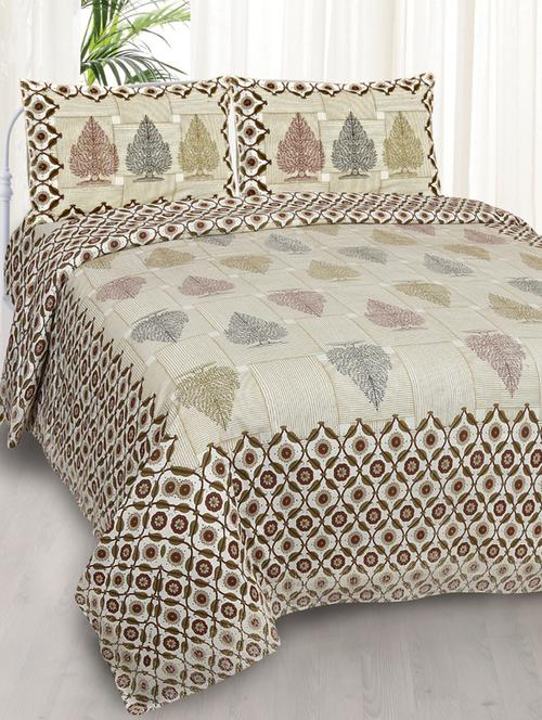 jaipurfabric bedsheet himalayan cedar light brown double bedsheet - 17959340 - Very Small Image - 1