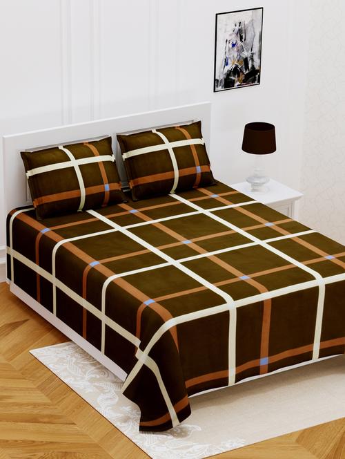 quality quad brown double bedsheet - 17959434 - Very Small Image - 1