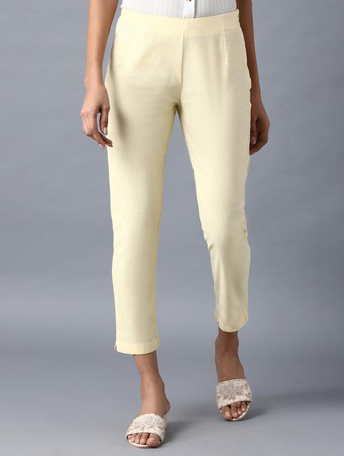 yellow solid tapered pant - 17960313 - Very Small Image - 1