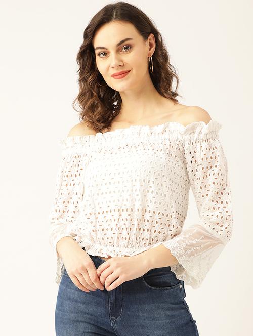 women's blouson off shoulder top - 17961029 - Very Small Image - 1
