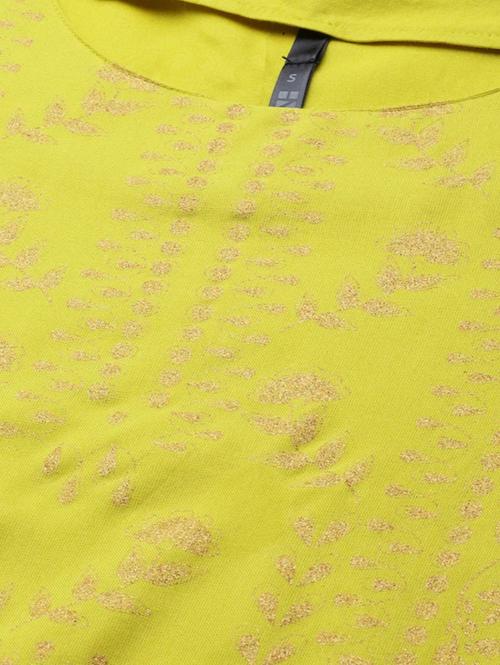 yellow cotton kurti - 17961201 - Very Small Image - 1