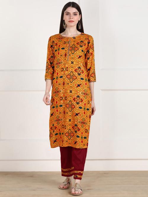 printed kurta pant set - 17961254 - Very Small Image - 1