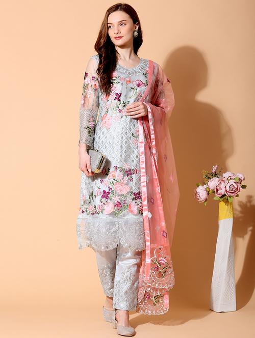 embroidered unstitched suit set  - 17961261 - Very Small Image - 1
