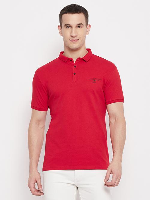 red solid collared t-shirt - 17961880 - Very Small Image - 1