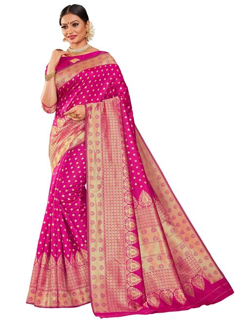 jacquard work woven saree with blouse - 17962646 - Very Small Image - 1